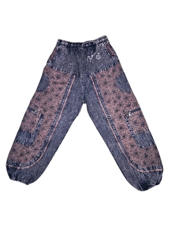 The Unbranded Brand Other - Rust Brown Fractal Print Boho Hippie Cotton Pants Handmade In Nepal